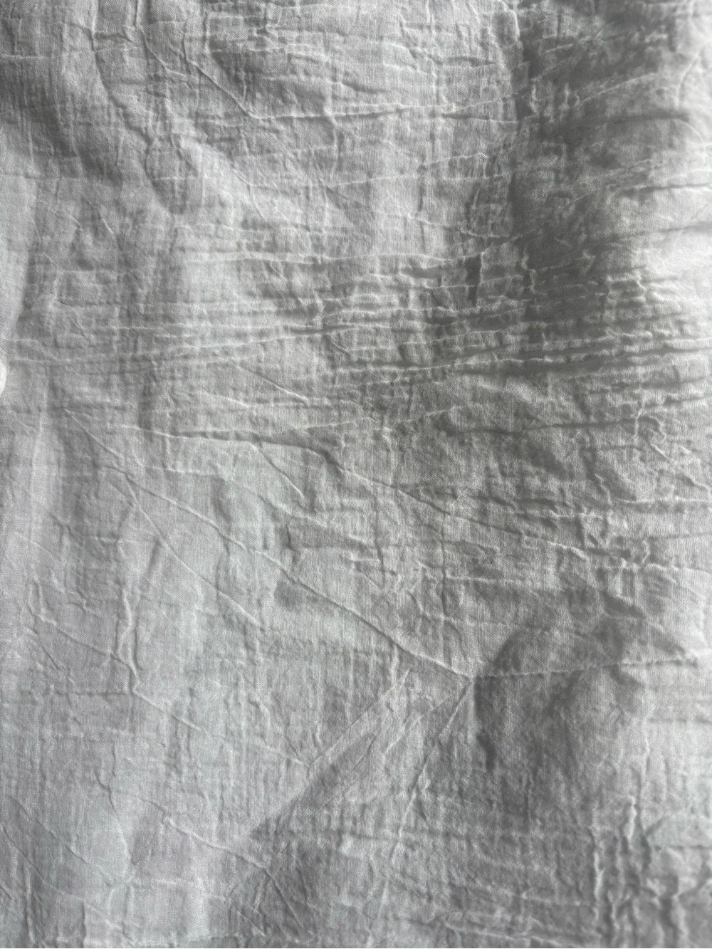 Made in Italy White Cotton Gauze Blouse S Crinkled Sheer Lightweight Relaxed Fit - Picture 6 of 11